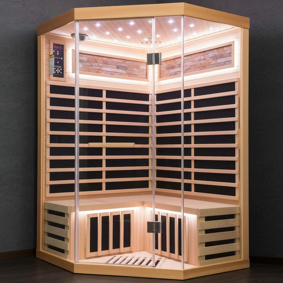 Thermora Premium 2-Person Infrared Sauna – Canadian Hemlock with Glass Front
