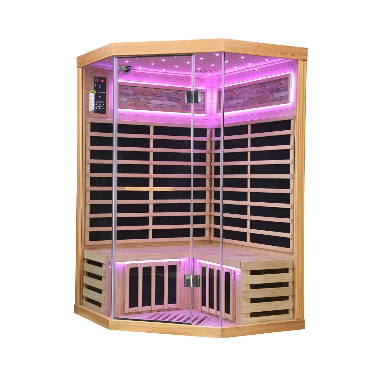 Thermora Premium 2-Person Infrared Sauna – Canadian Hemlock with Glass Front