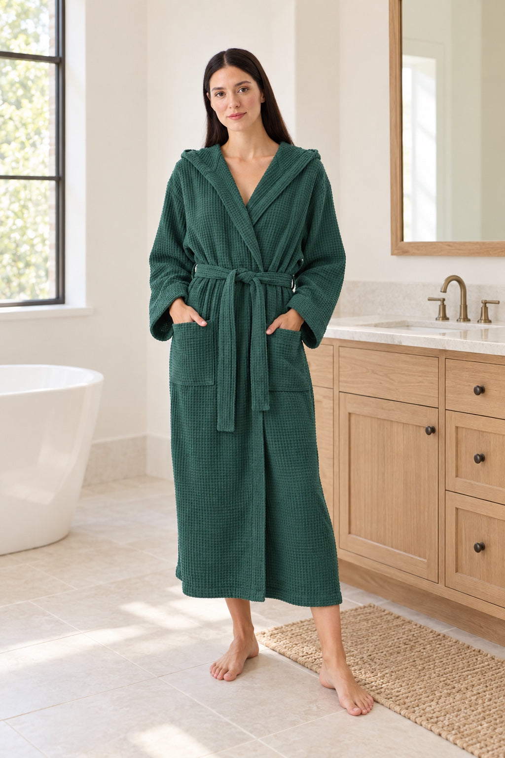 Waffle Green Bathrobe